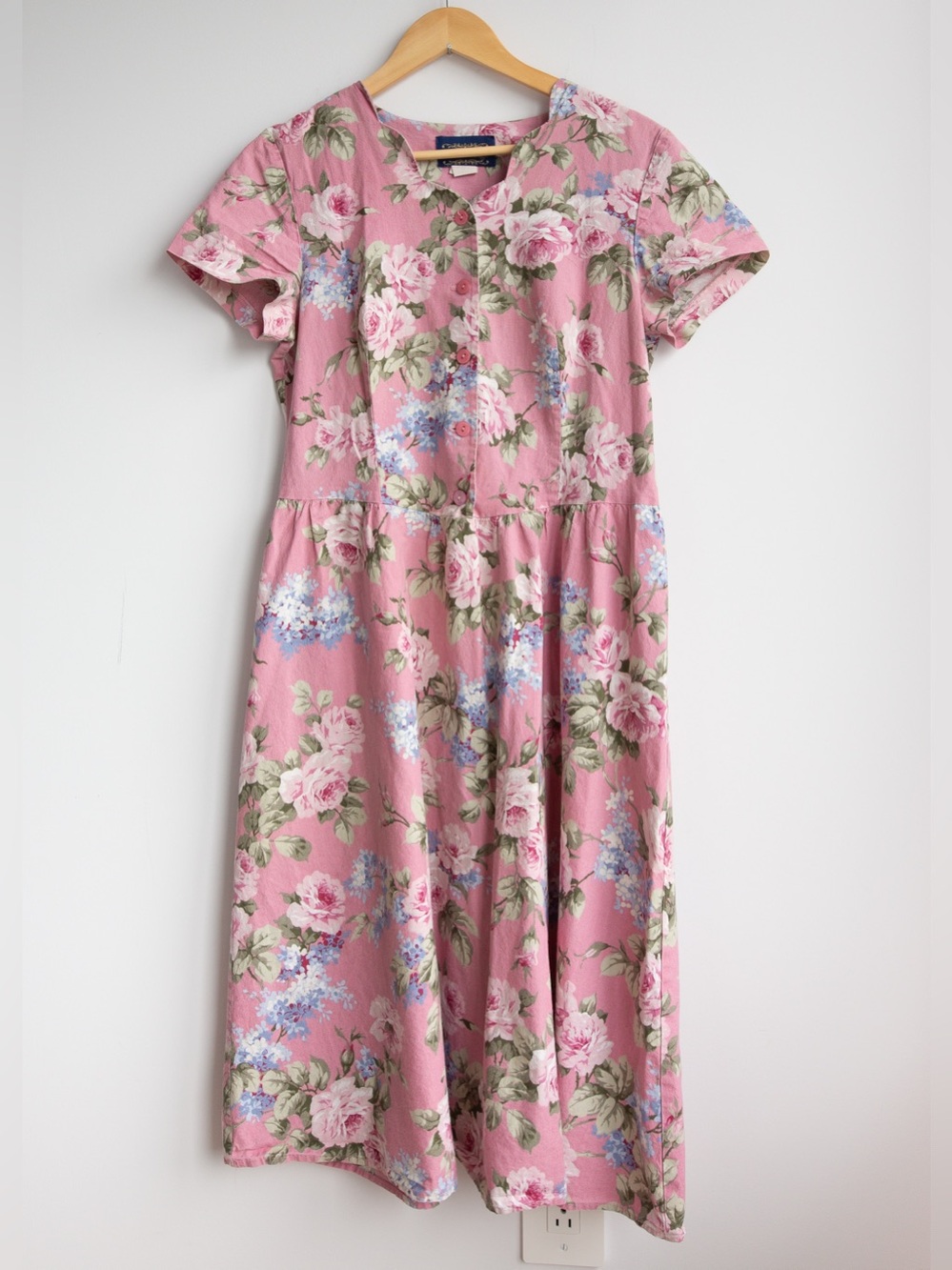Vintage Willow Ridge Rose Floral Midi Dress M/L
